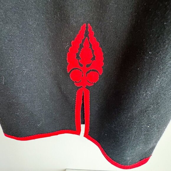 Vintage Eles Fashion Austrian Wool Floral Patchwork Mid Lenght Coat M - Picture 8 of 8